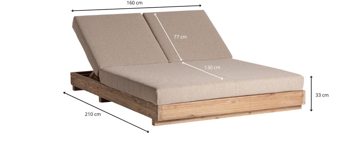 Dimensions de la chaise longue bain de soleil