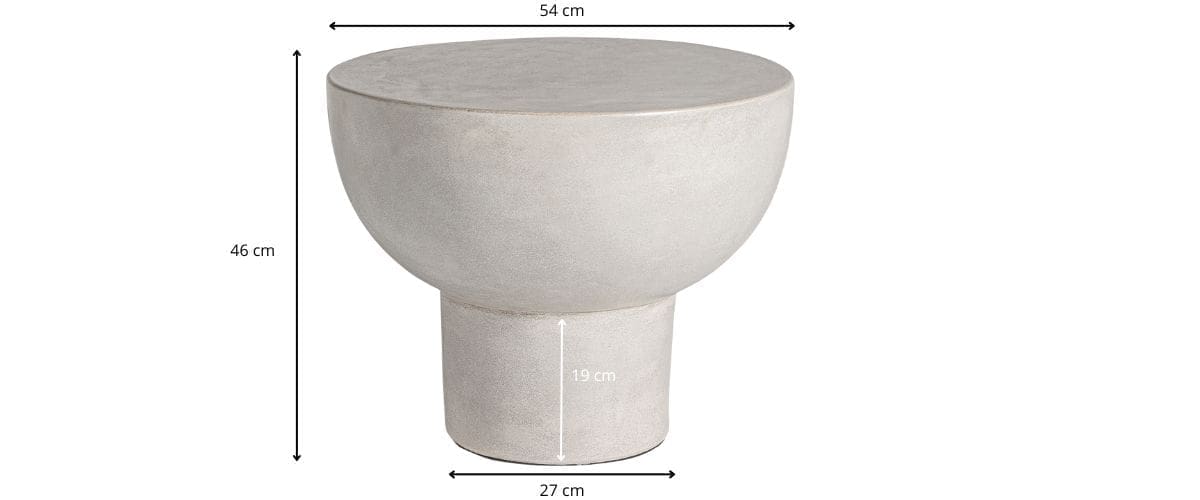Dimensions de la table basse en ciment gris