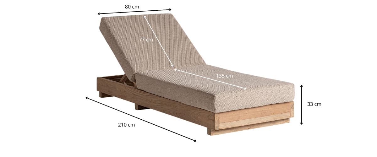 Dimensions du bain de soleil