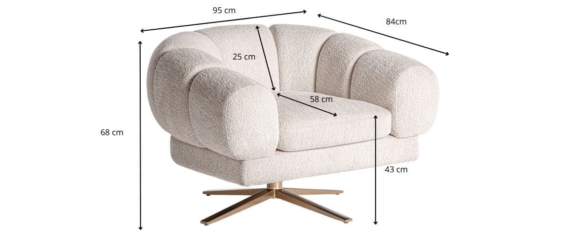 Dimensions du fauteuil relax blanc