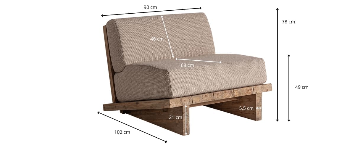Dimensions du fauteuil de jardin haut de gamme