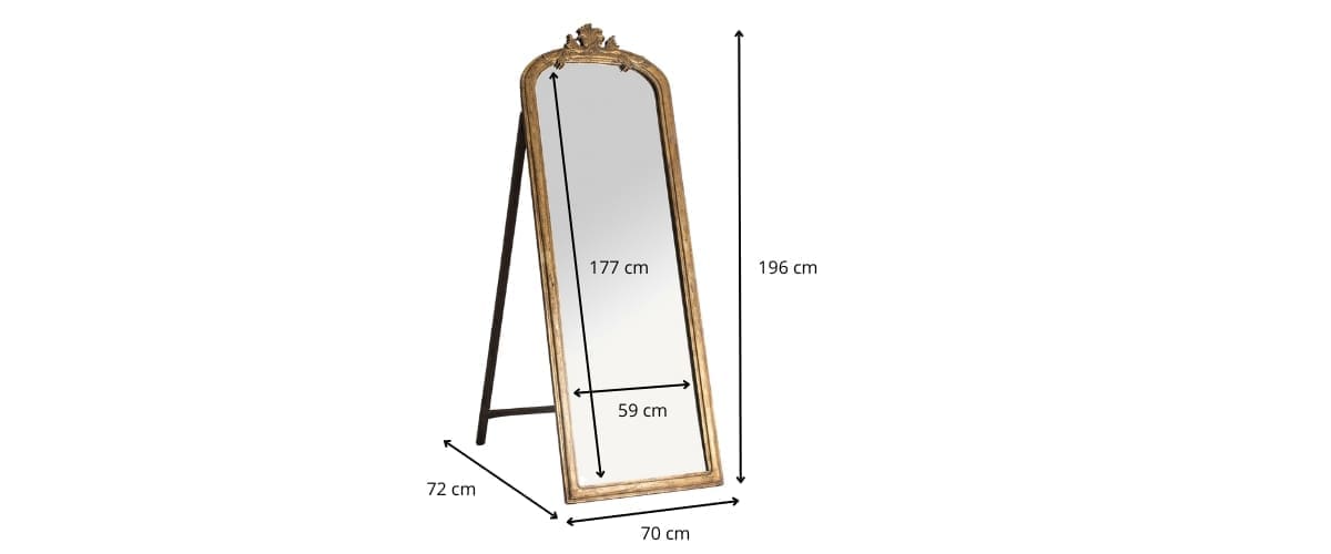 Dimensions du miroir de 2m