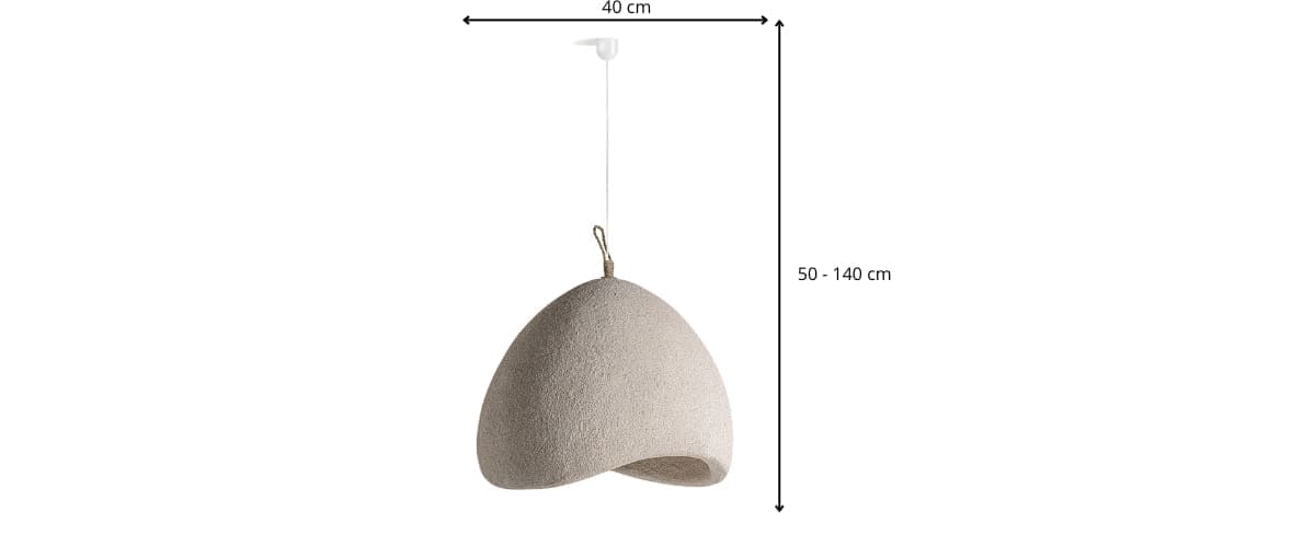 Dimensions du luminaire de 40 cm en sable