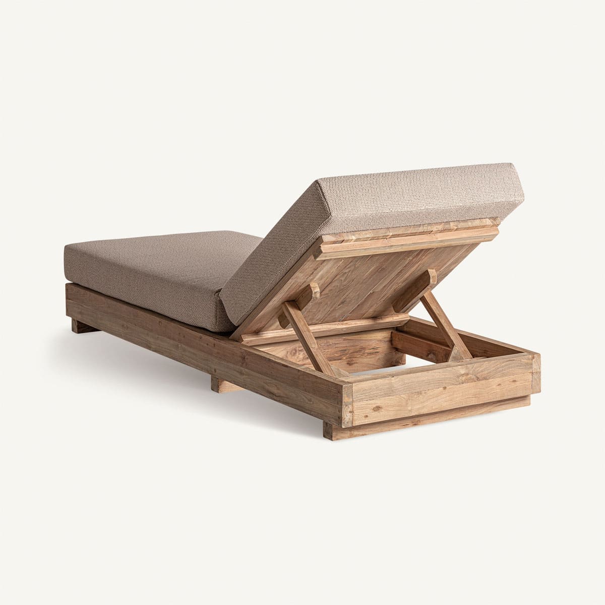 Bain de soleil beige recyclé et bois massif GABIN – Image 5