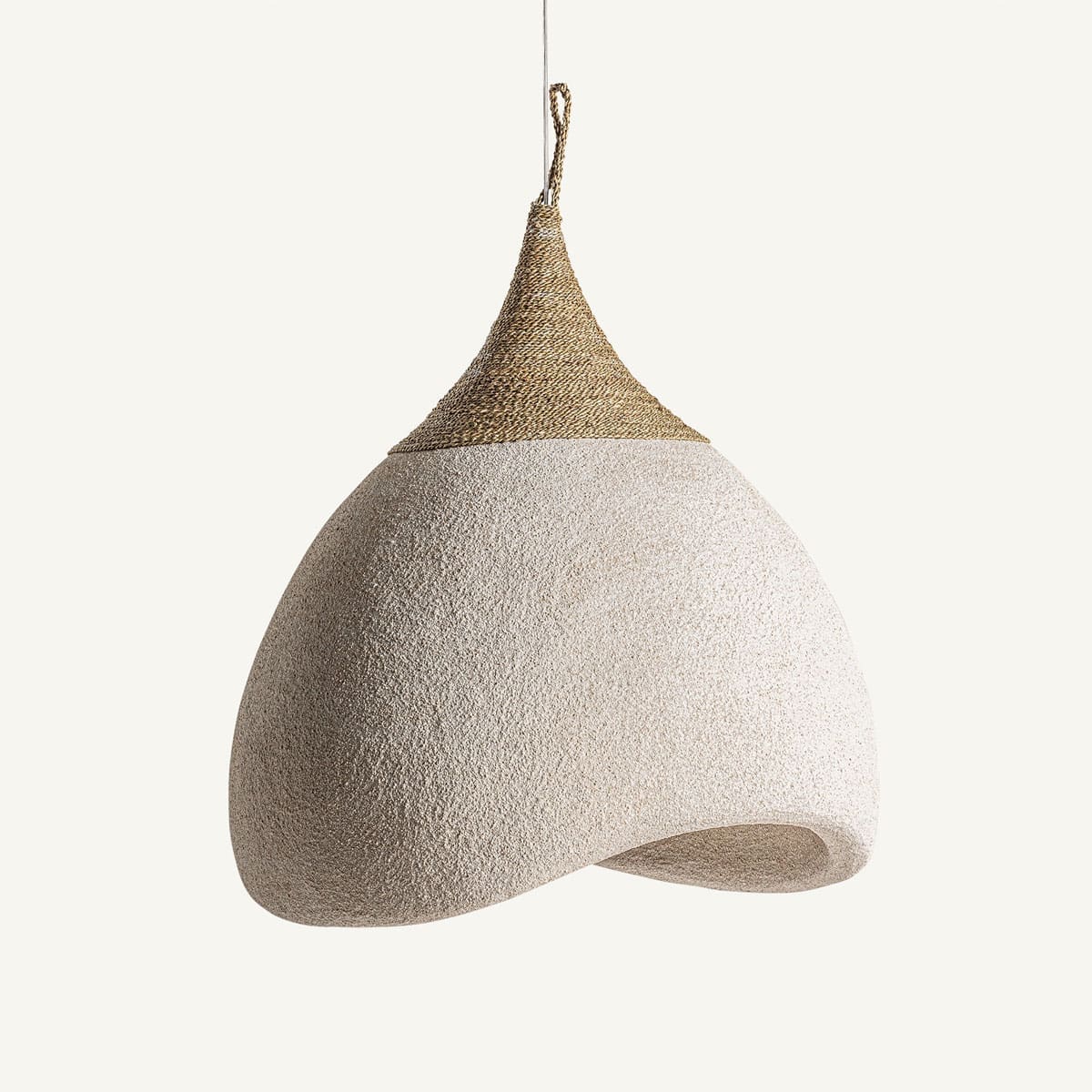 Lustre en résine avec sable et jute naturels 80 cm