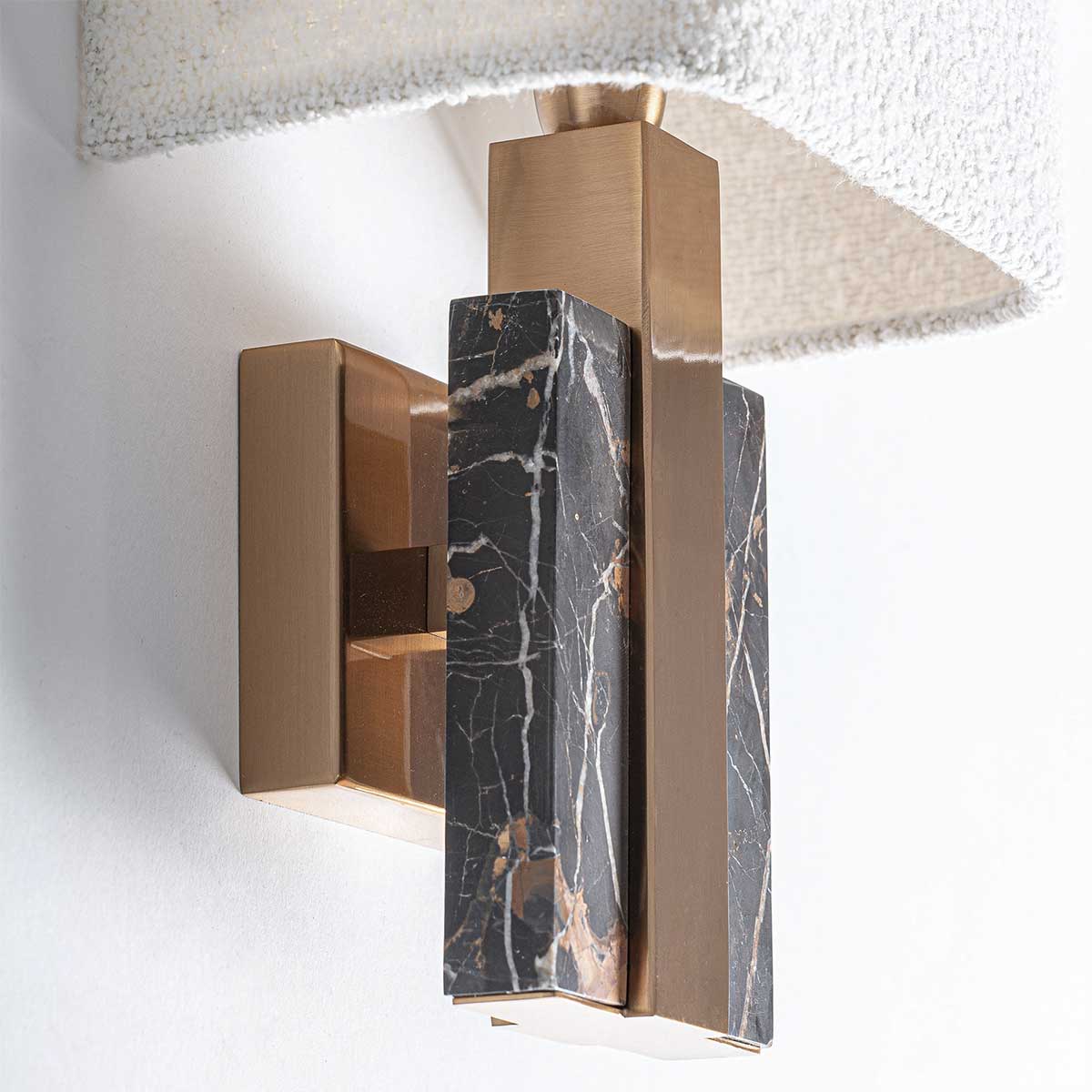 Applique murale marbre foncé et blanc