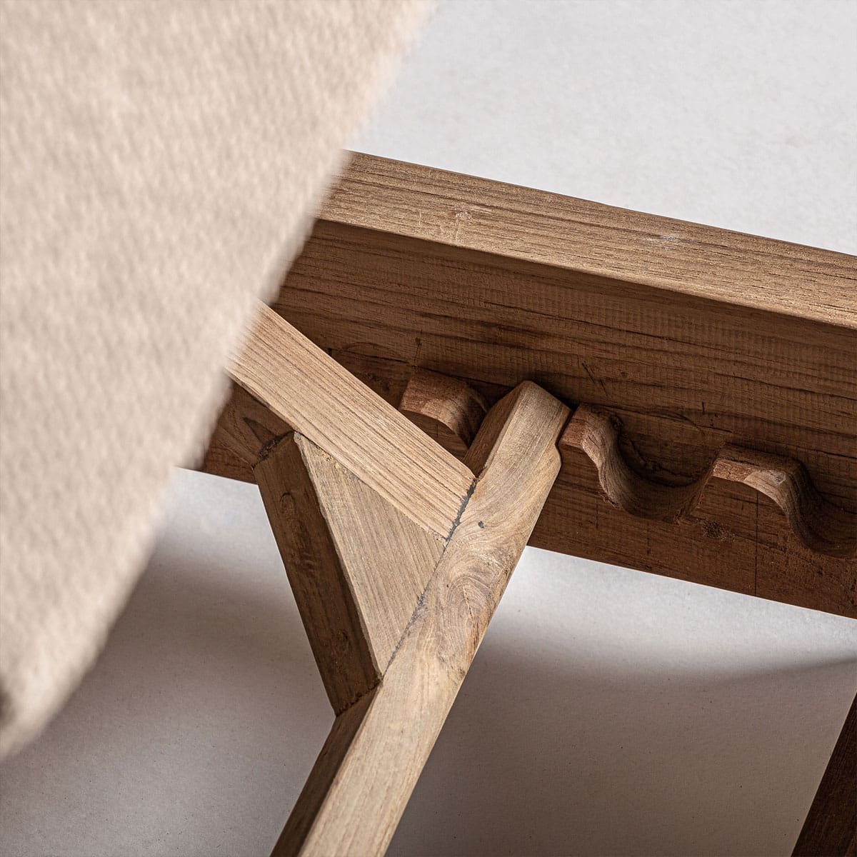 Bain de soleil beige recyclé et bois massif GABIN – Image 7