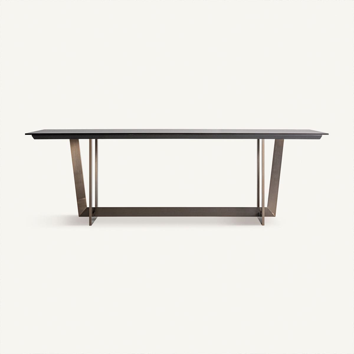 Table de repas 250 cm en porcelaine noir marbre