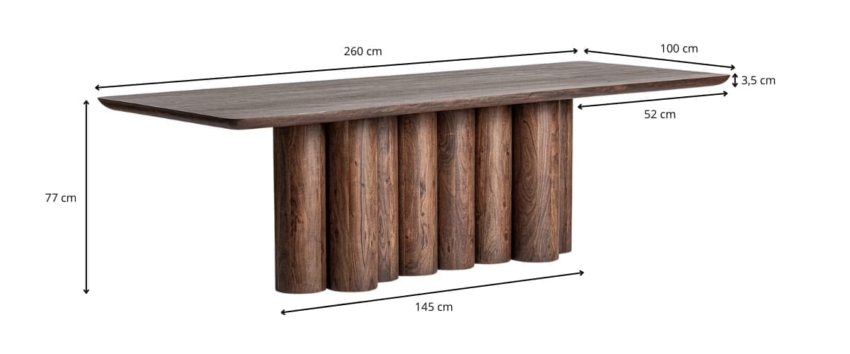 Dimensions de la table en bois