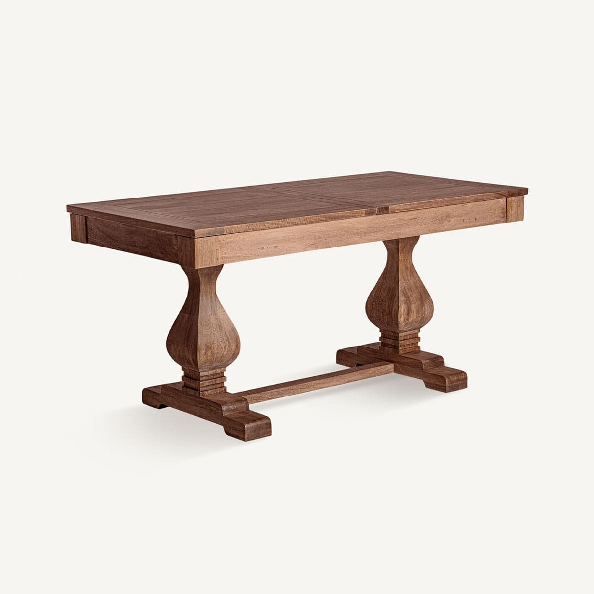 Table à manger en bois massif de manguier extensible