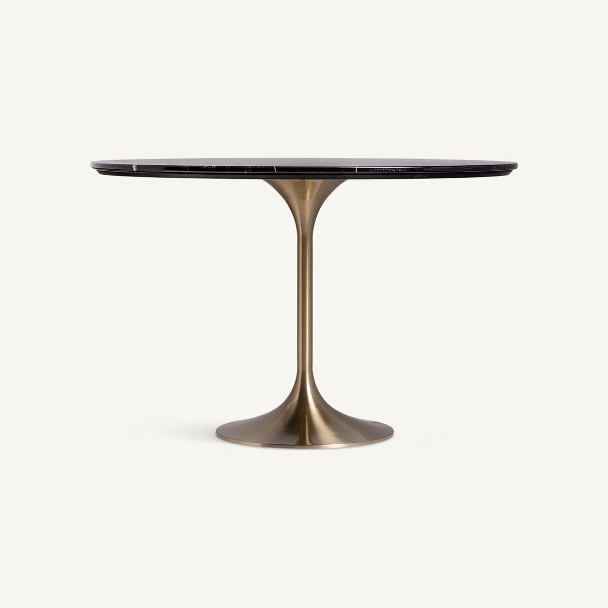 Table à mange ronde marbre noir pied doré 120 cm