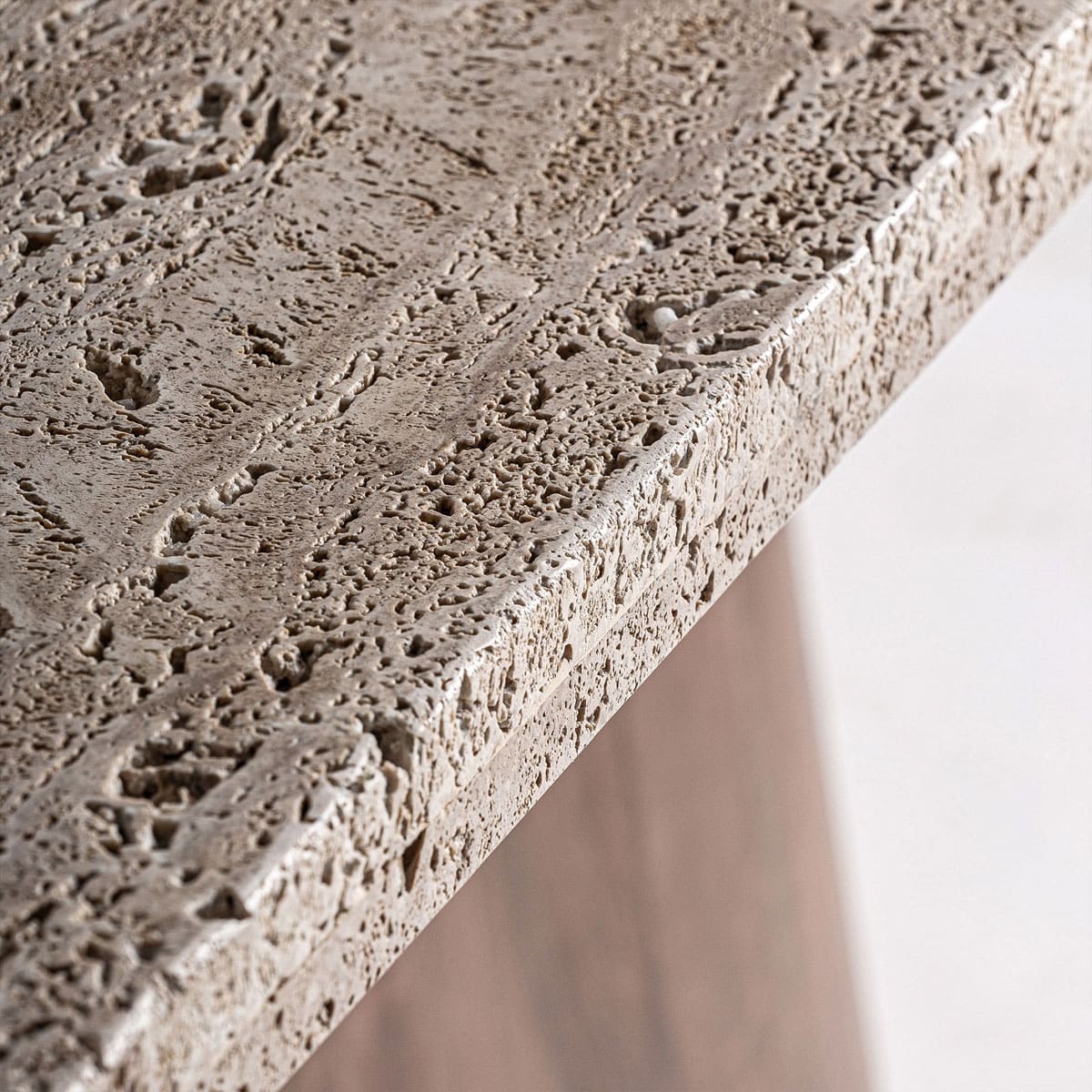 Table à manger travertin et bois 220 cm QUENTIN – Image 3