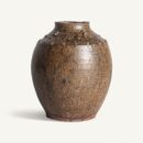 Vase en céramique marron vieilli