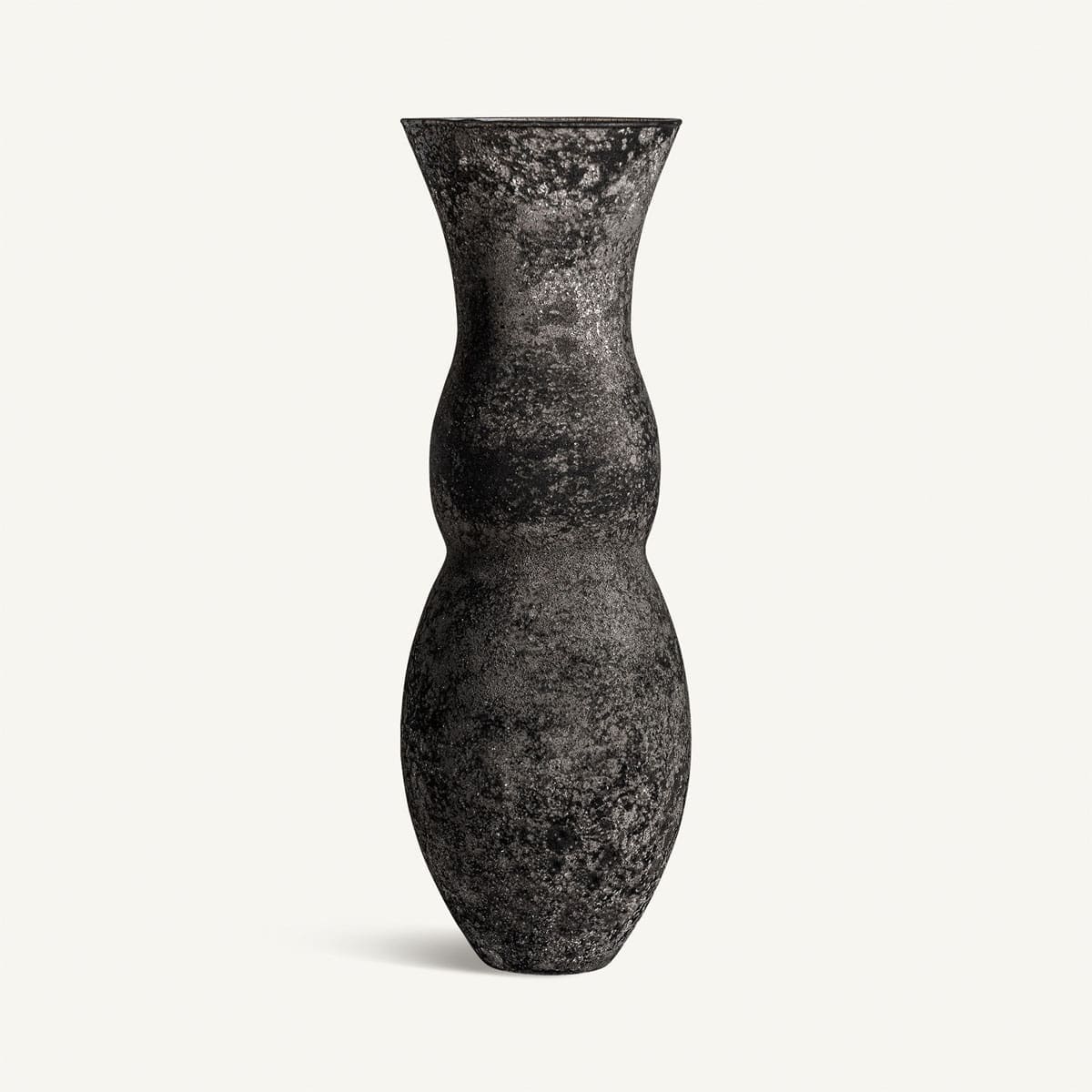 Vase haut de 50 cm en verre noir