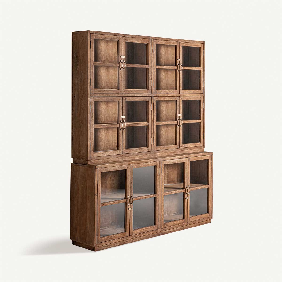 Vitrine en bois de manguier massif 215 cm de haut