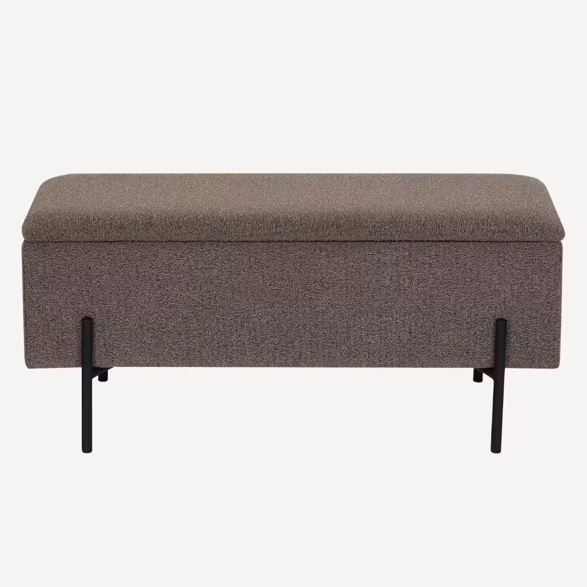 banquette avec coffre intégré tissu teddy marron