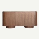 Buffet 3 portes bois et travertin