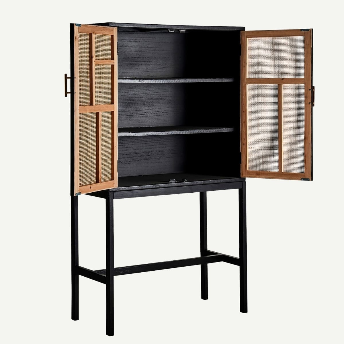 meuble buffet haut 2 portes japandi