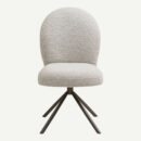 chaise de table rotative en tissu bouclé sable