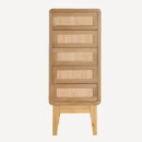 chiffonnier scandinave 5 tiroirs en bois clair