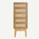 chiffonnier scandinave 5 tiroirs en bois clair