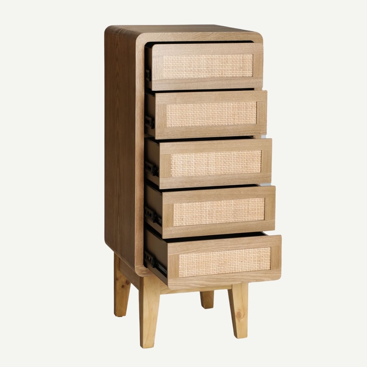 commode haute 5 tiroirs