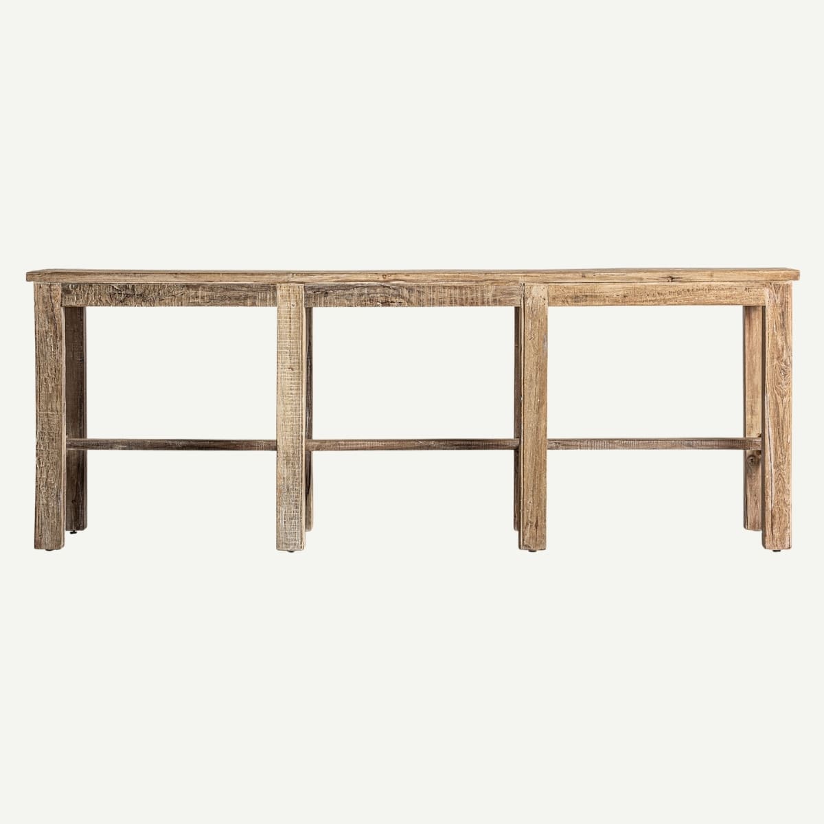 table console coloniale en bois recyclé