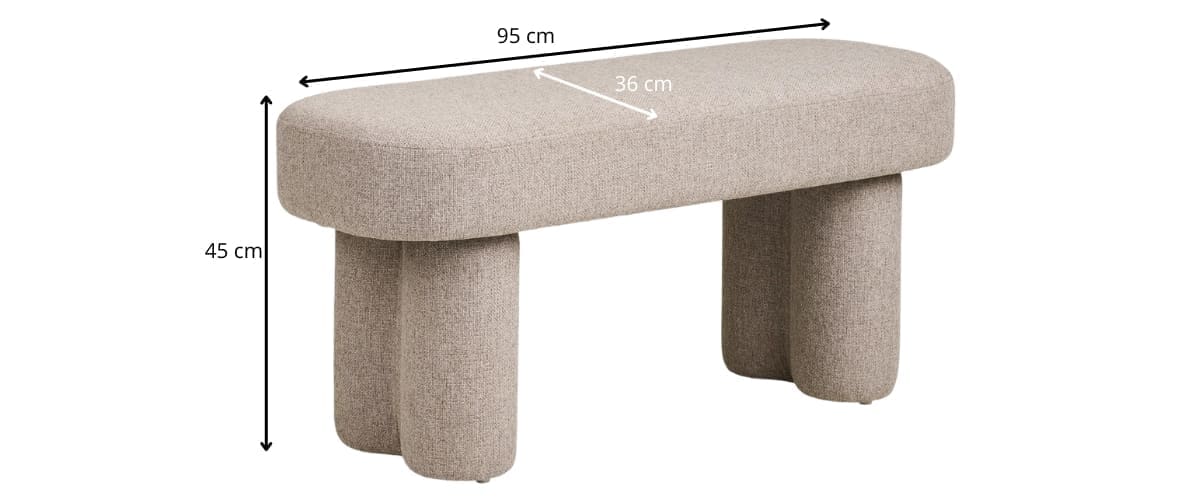 dimensions du banc en tissu beige