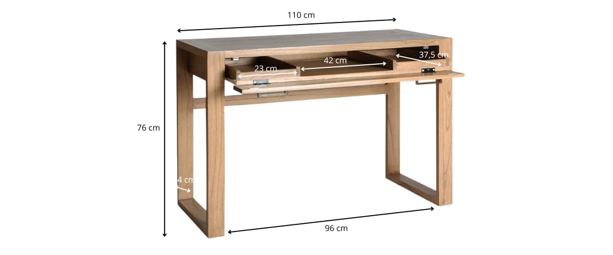 dimensions bureau en bois