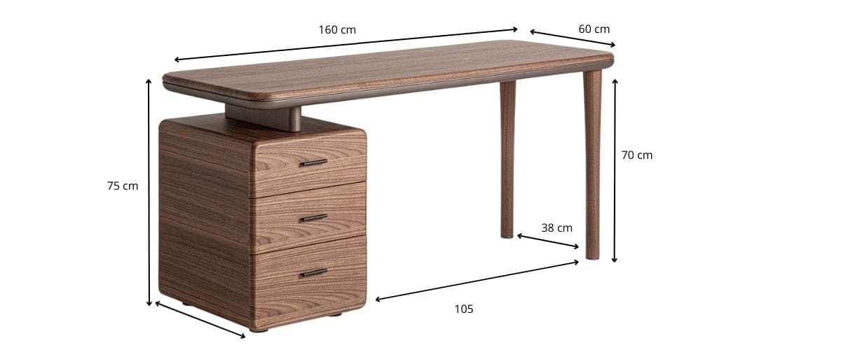 dimensions détaillées bureau