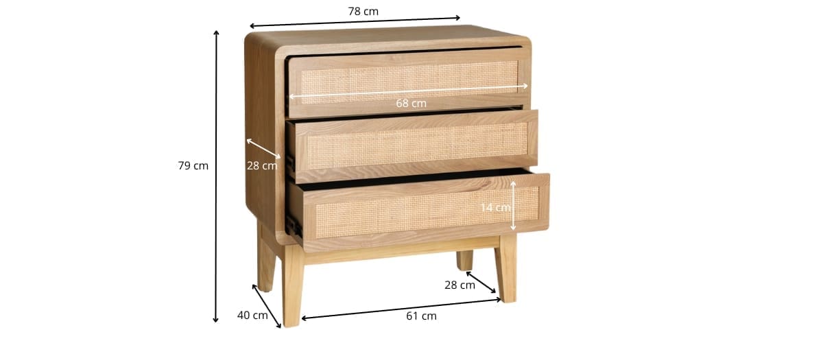dimensions de la commode