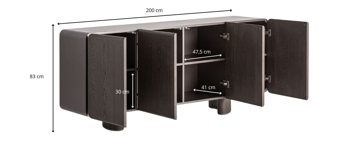 dimensions du buffet en bois foncé