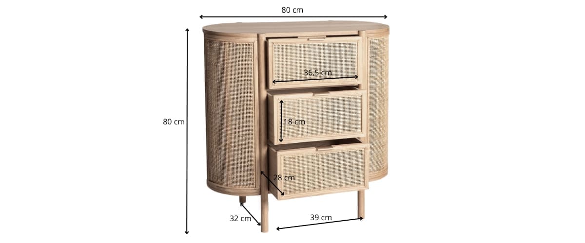 dimensions de la commode