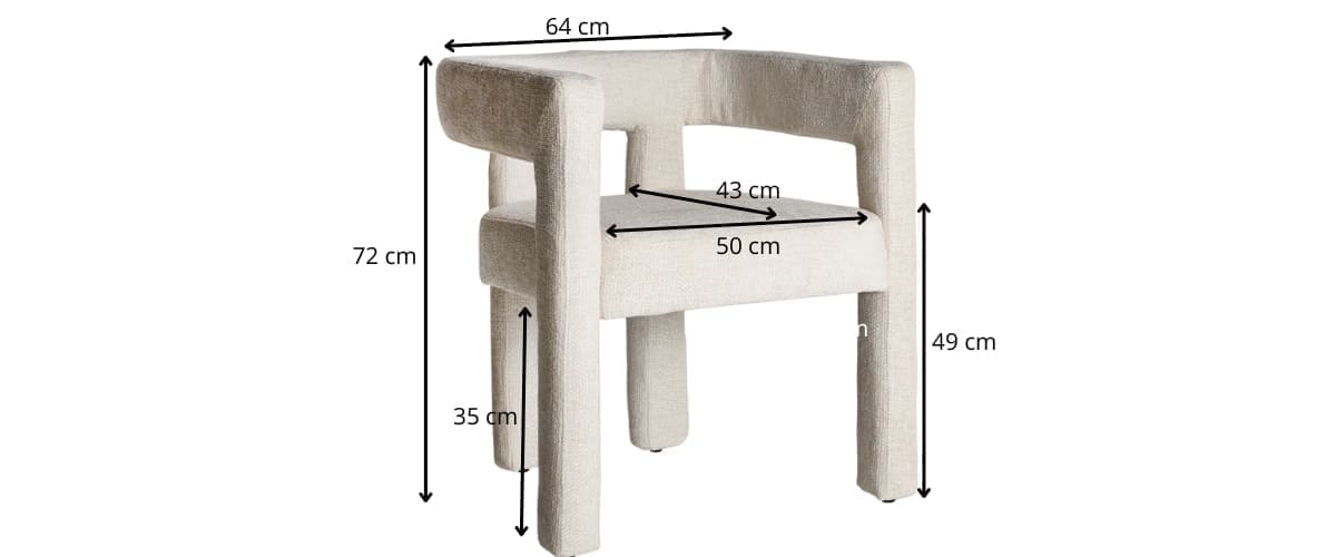 dimensions fauteuil de table