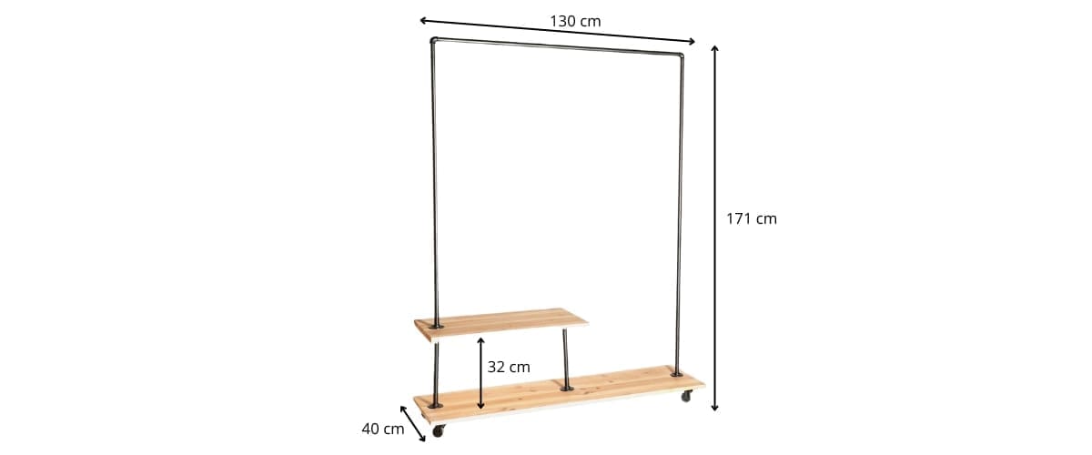 dimensions du portant à vêtements
