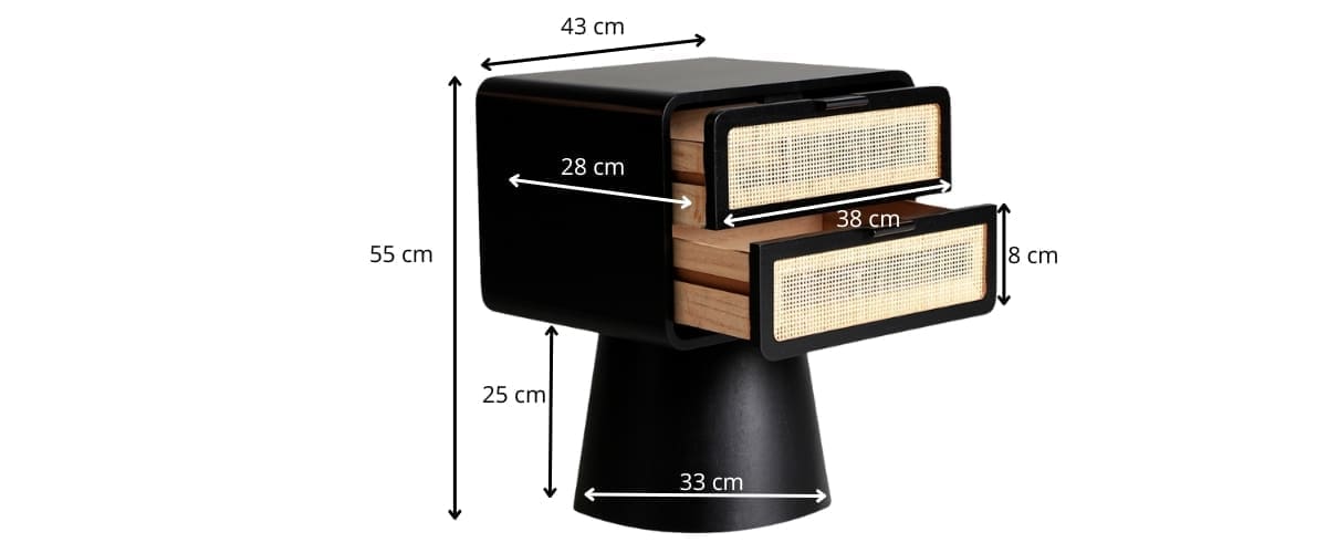 dimensions de la table de nuit