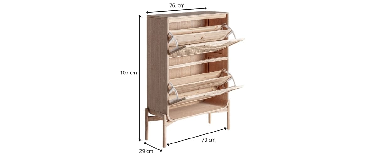 dimensions meuble à chaussures 2 portes