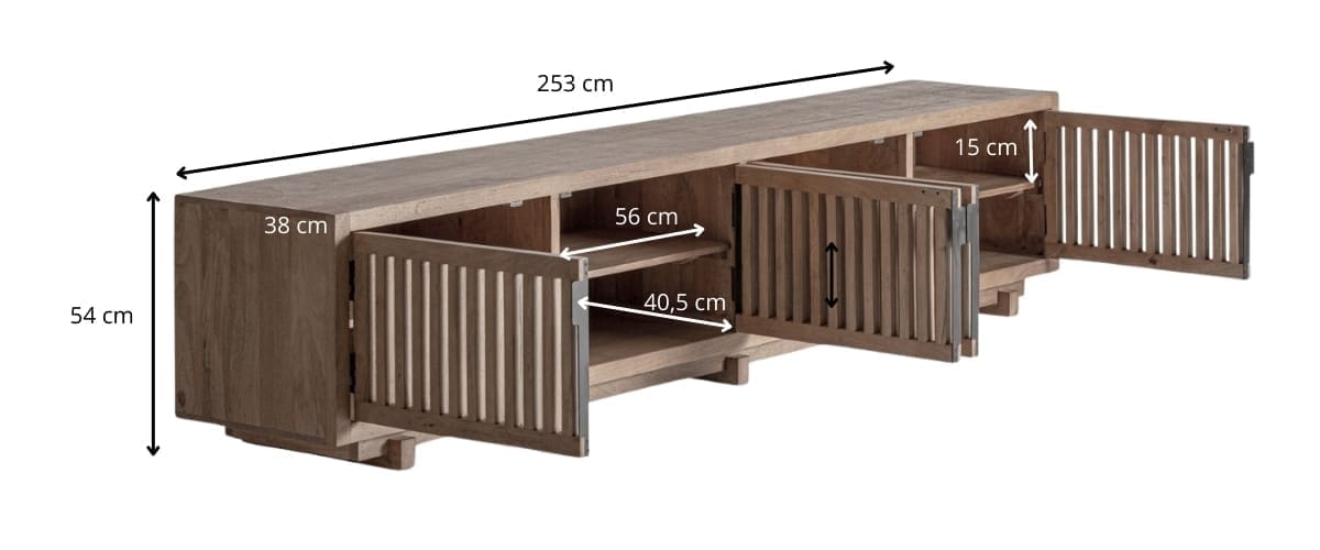 dimensions meuble tv en manguier