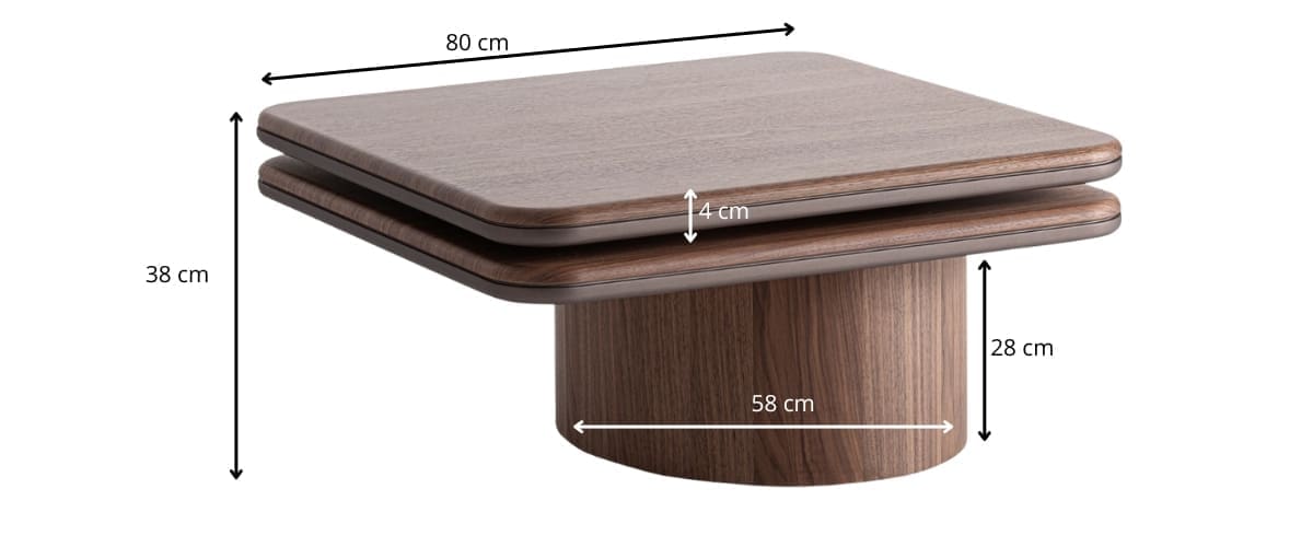 dimensions détaillées table basse