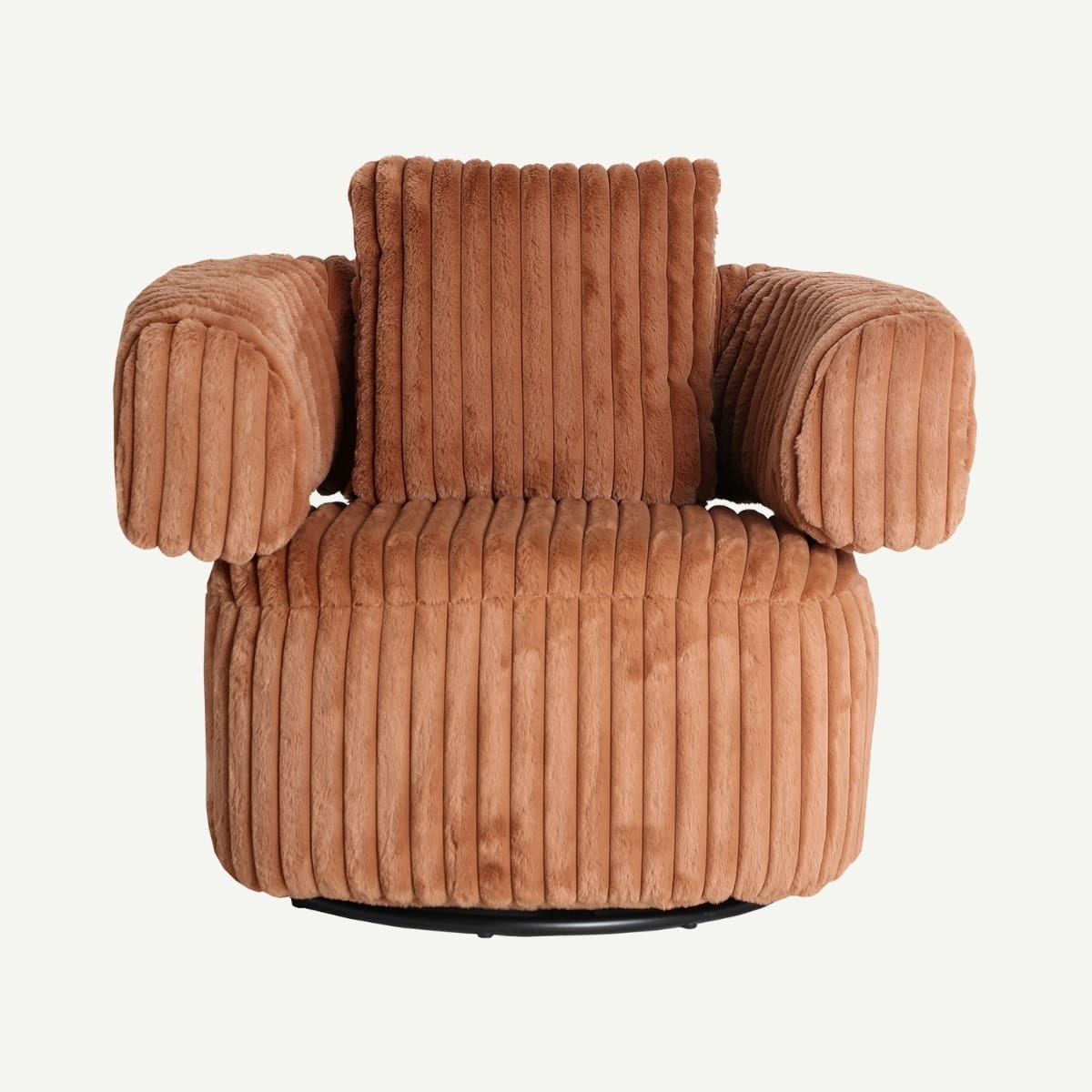 Fauteuil velours côtelé terracotta MARIE