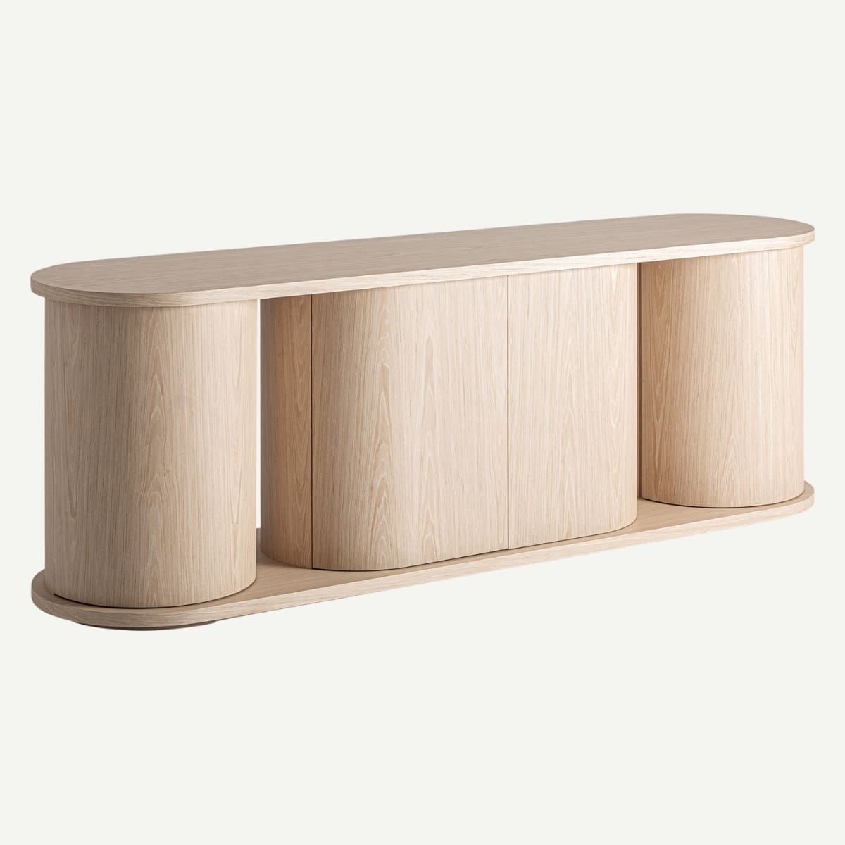 buffet design 4 portes en bois massif 220 cm