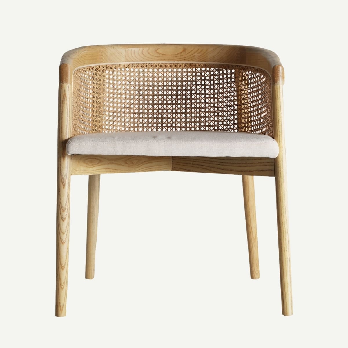 lot de 2 chaises japandi en bois et rotin