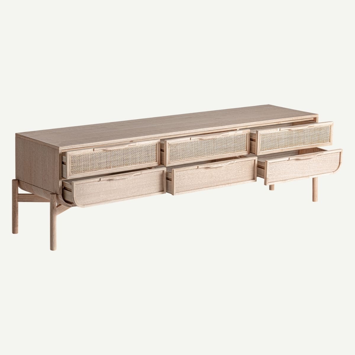 meuble télé scandinave 6 tiroirs