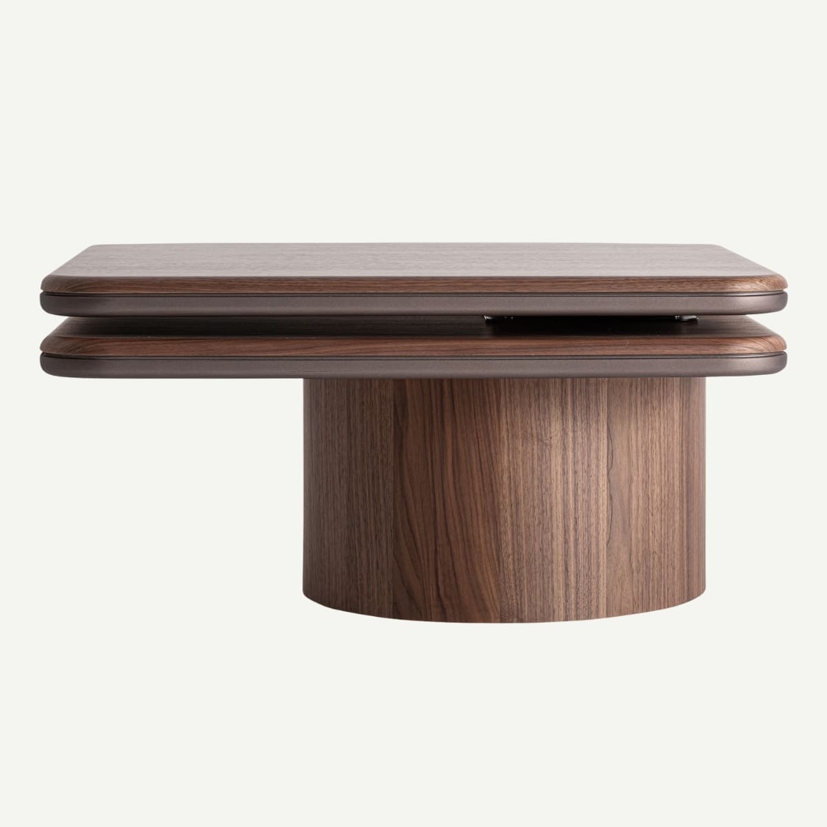 table basse carrée moderne avec plateau rotatif