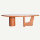 table de salon design artistique orange laqué