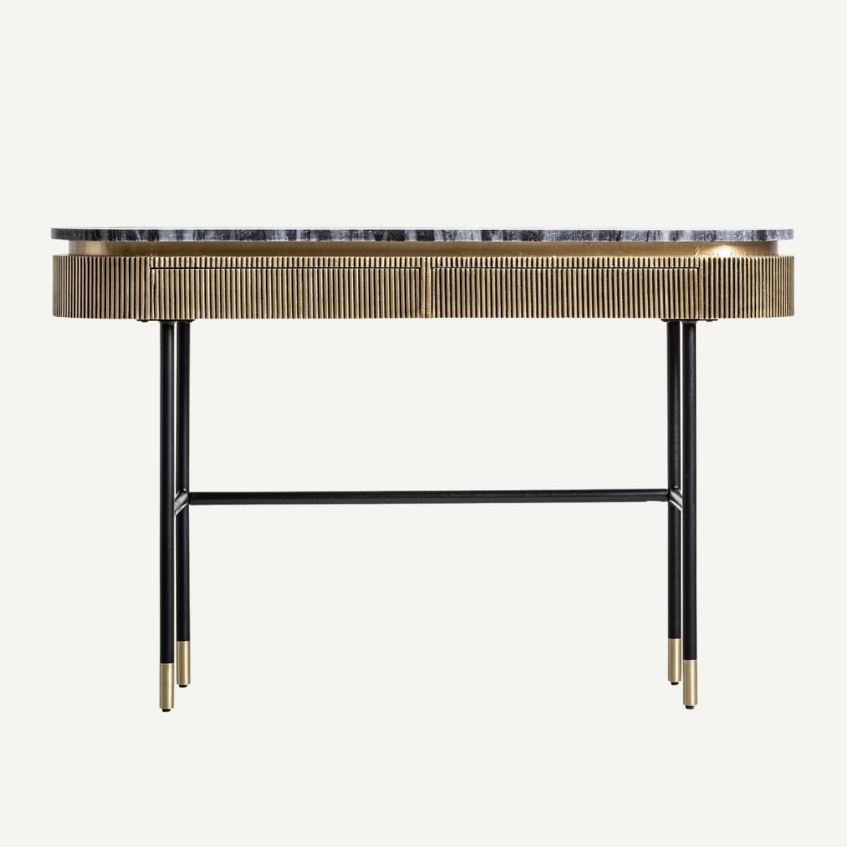 console rétro avec 2 tiroirs plateau en marbre