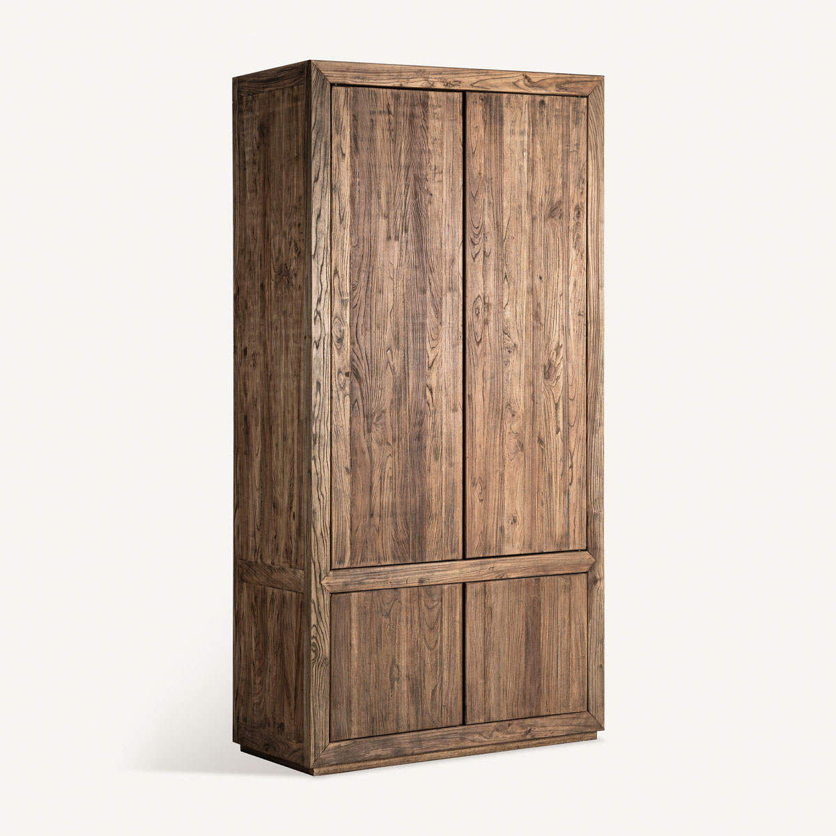 Armoire en bois massif haute de 220 cm avec penderie