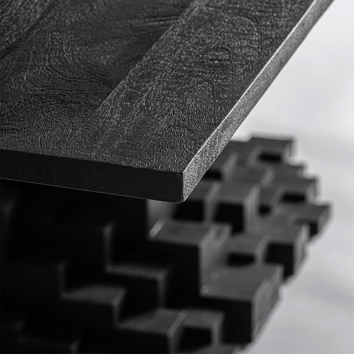 Table à manger sculpturale en bois de manguier noir 250 cm NALA – Image 4