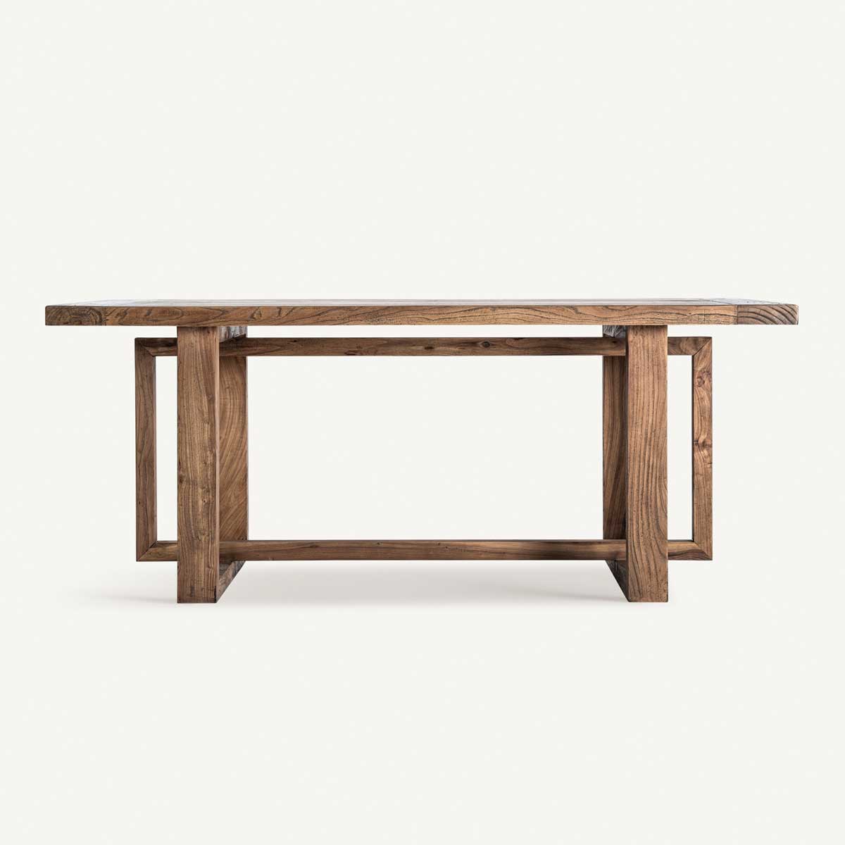 Table de bureau en bois d'orme massif de 185 cm