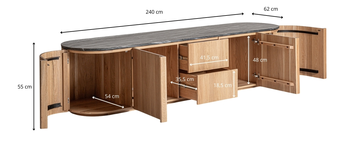 Dimensions du meuble tv